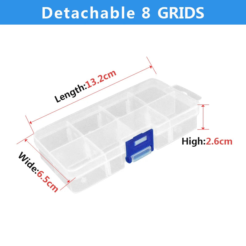 Adjustable Grid Storage Box – Transparent Compartment Organizer for Screws, Jewelry & Hardware