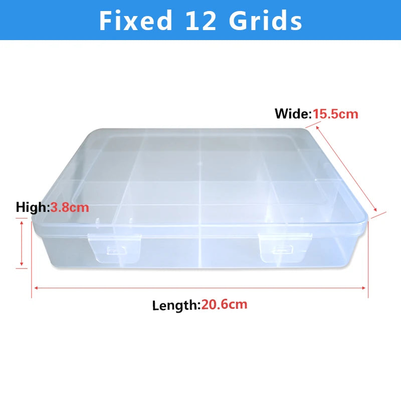 Adjustable Grid Storage Box – Transparent Compartment Organizer for Screws, Jewelry & Hardware