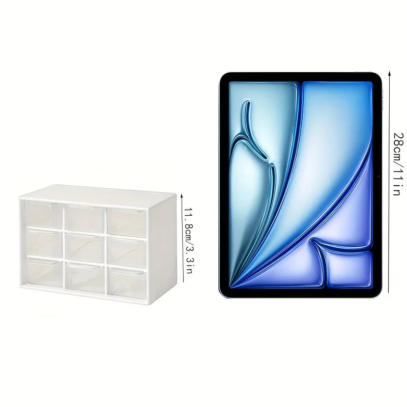 Dustproof Multi-Grid Desktop Organizer – Jewelry & Cosmetics Storage Box