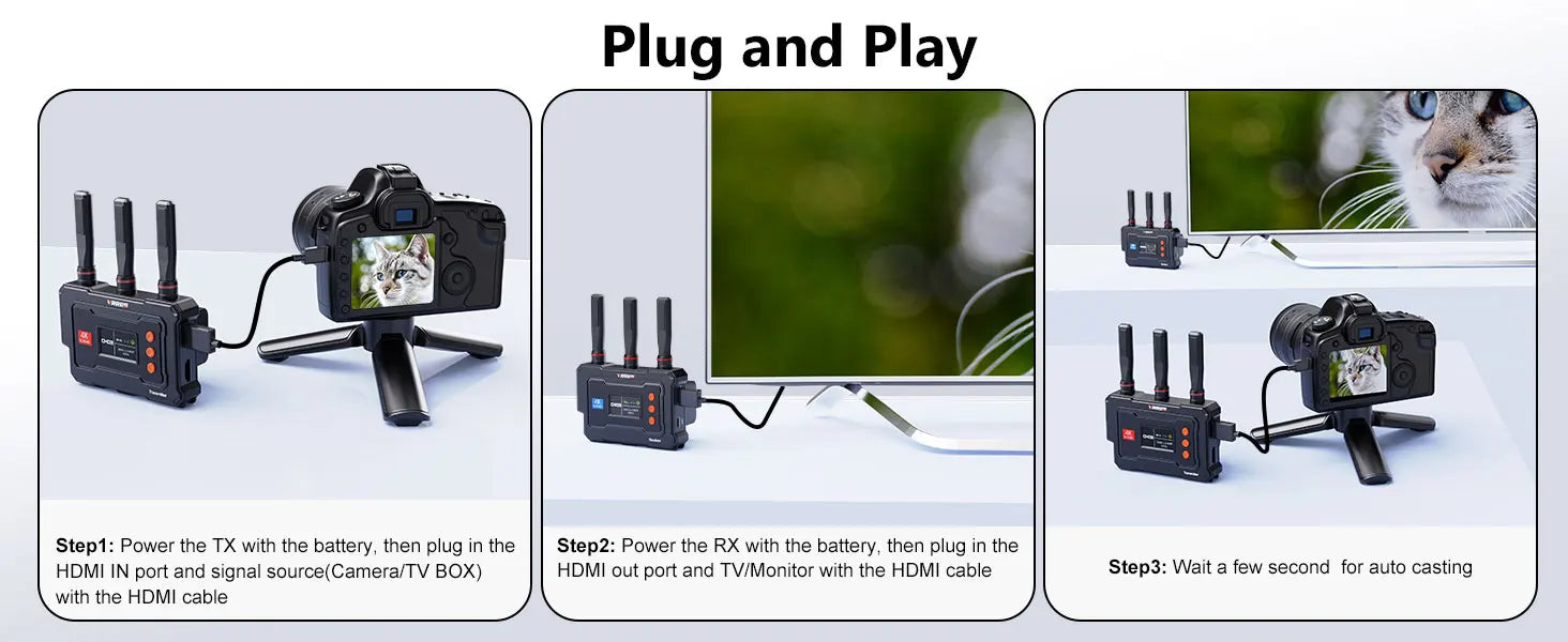 VRRIIS WL096 PRO 4K Wireless HDMI Extender – 450m Range
