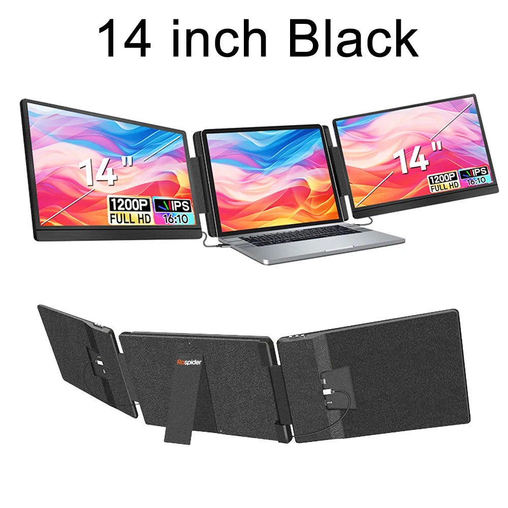 Rospider Portable Laptop Monitor Extender – 14–16" FHD/2K IPS Dual Screen