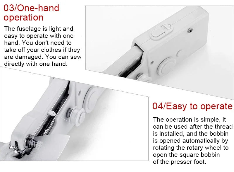 Portable Handheld Sewing Machine – Battery-Powered Mini Machine for Quick Repairs