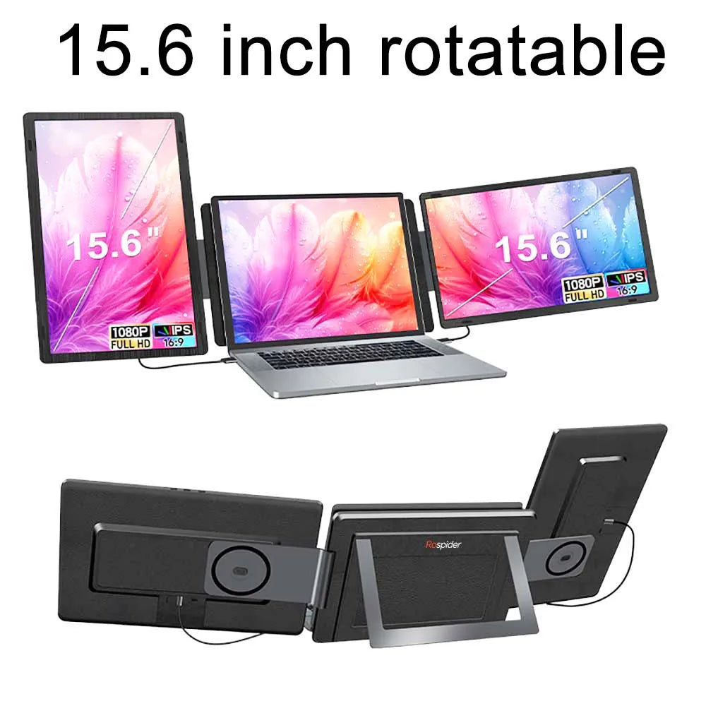 Rospider Portable Laptop Monitor Extender – 14–16" FHD/2K IPS Dual Screen