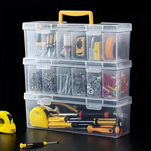 7-Piece Tool Parts Storage Set – 6 Small Boxes + 1 Large Box, Transparent