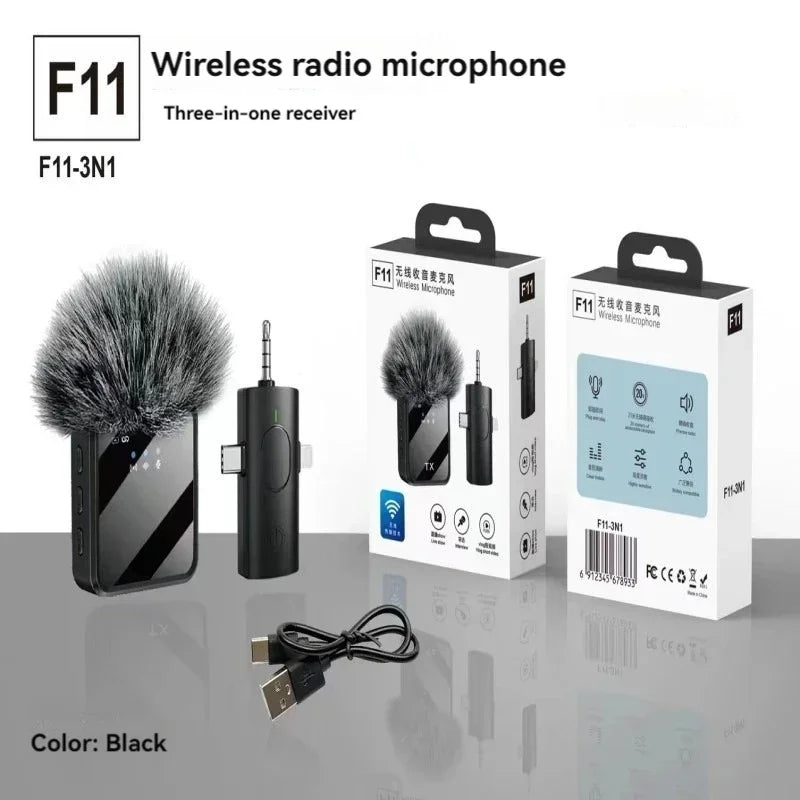 PJPK 3-in-1 Wireless Lavalier Microphone – iPhone, Android & Camera