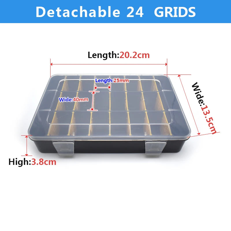 Adjustable Grid Storage Box – Transparent Compartment Organizer for Screws, Jewelry & Hardware