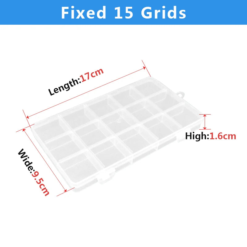 Adjustable Grid Storage Box – Transparent Compartment Organizer for Screws, Jewelry & Hardware