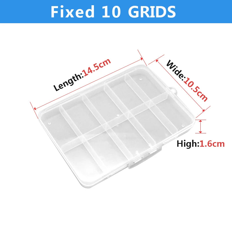 Adjustable Grid Storage Box – Transparent Compartment Organizer for Screws, Jewelry & Hardware