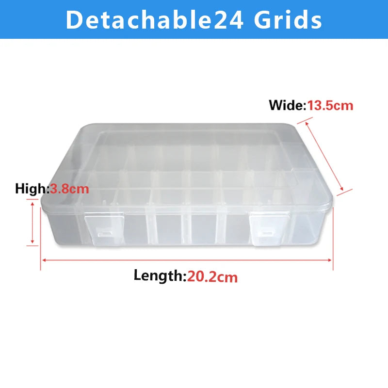 Adjustable Grid Storage Box – Transparent Compartment Organizer for Screws, Jewelry & Hardware