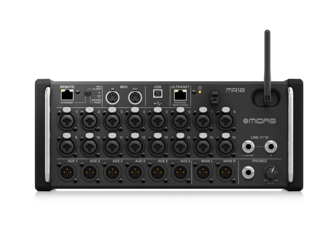 Midas MR18 18-Channel Digital Mixer – Wi-Fi Tablet Control, Rackmount