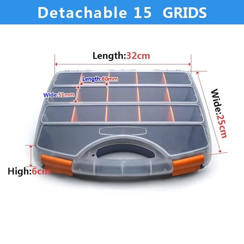 Adjustable Grid Storage Box – Transparent Compartment Organizer for Screws, Jewelry & Hardware