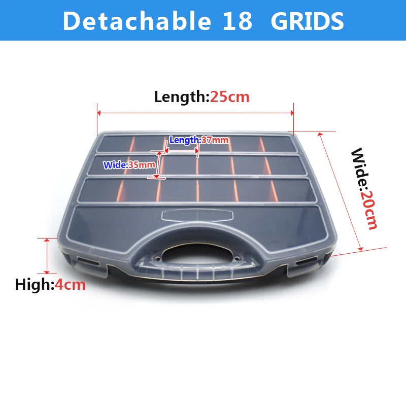 Adjustable Grid Storage Box – Transparent Compartment Organizer for Screws, Jewelry & Hardware
