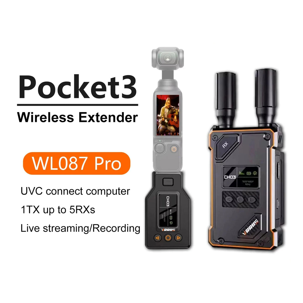 VRRIIS WL087 PRO Wireless HDMI Extender – 1-to-4 Multi-Screen