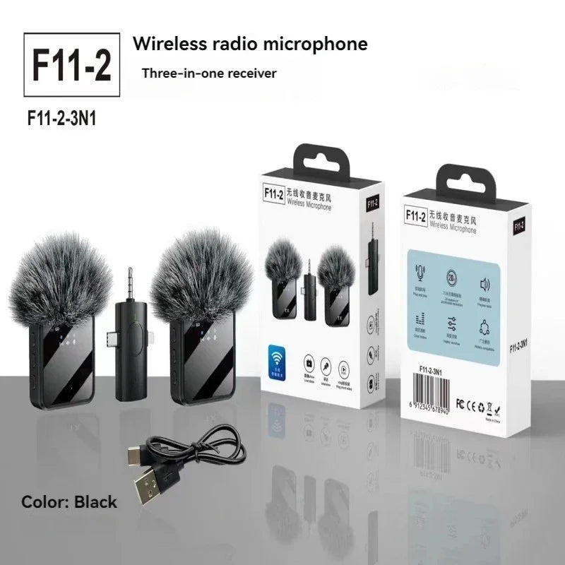 PJPK 3-in-1 Wireless Lavalier Microphone – iPhone, Android & Camera